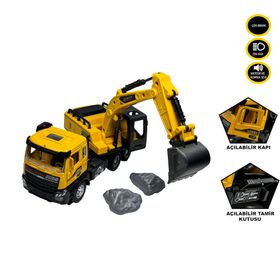 Vardem XX992-01AB Sesli ve Işıklı Çek Bırak Ekskavatör Kamyon