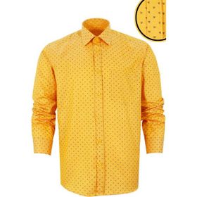Varetta Erkek Sarı Dijital Baskılı Desen Erkek Gömlek