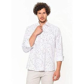 Varetta - Mini Desenli Beyaz-Xl Erkek Gömlek