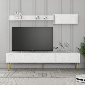 Variant Beyaz Altın Lyon Duvar Raflı Tv Ünitesi