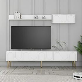 Variant Beyaz Altın Lyon Duvar Raflı Tv Ünitesi