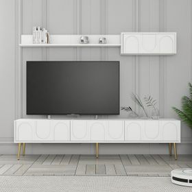 Variant Beyaz Altın Lyon Duvar Raflı Tv Ünitesi