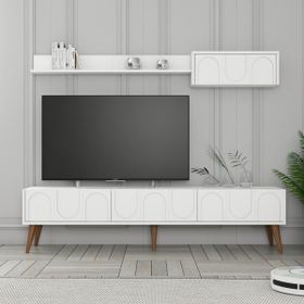Variant Beyaz Ceviz Lyon Duvar Raflı Tv Ünitesi