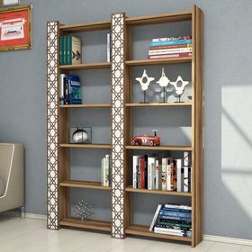 Variant City Ceviz-Beyaz Kitaplık