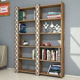 Variant City Ceviz-Krem Rengi Çift Kitaplık
