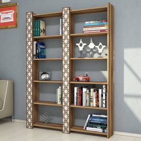 Variant City Ceviz-Krem Rengi Çift Kitaplık