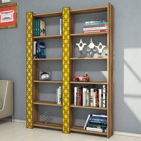 Variant City Ceviz-Sarı Çift Kitaplık