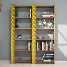 Variant City Ceviz-Sarı Çift Kitaplık