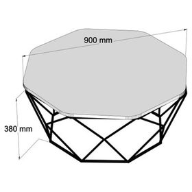 Variant Diamond Metal Ayaklı Beyaz Mermer Orta Sehpa