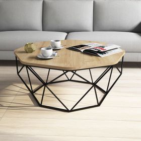 Variant Diamond Metal Ayaklı Meşe Orta Sehpa