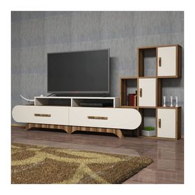 Variant Flora Ceviz-Beyaz Duvar Raflı Tv Ünitesi