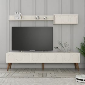 Variant Krem Ceviz Lyon Duvar Raflı Tv Ünitesi