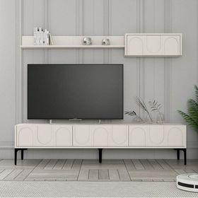 Variant Krem Siyah Lyon Duvar Raflı Tv Ünitesi