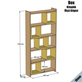 Variant Mobilya Box Ceviz Mavi Kitaplık