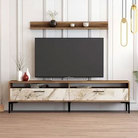 Variant Mobilya Ceviz Beyaz Mermer İstanbul Tv Ünitesi