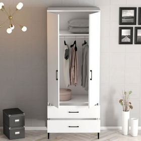 Variant Mobilya Kumsal 2 Kapılı T Beyaz Gardrop