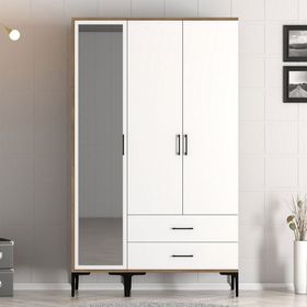 Variant Mobilya Kumsal 3 Kapılı RT Ceviz Beyaz Gardrop