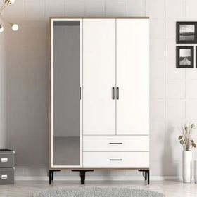 Variant Mobilya Kumsal 3 Kapılı RT Ceviz Beyaz Gardrop