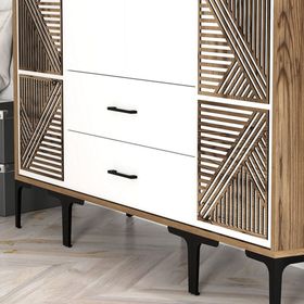 Variant Mobilya Kumsal 4 Kapılı PTP Ceviz Beyaz Gardrop