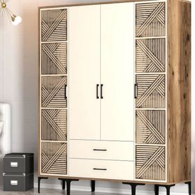 Variant Mobilya Kumsal 4 Kapılı PTP Krem Gardrop