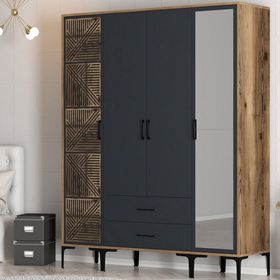Variant Mobilya Kumsal 4 Kapılı PTR Antrasit Gardrop