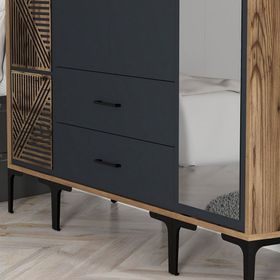 Variant Mobilya Kumsal 4 Kapılı PTR Antrasit Gardrop