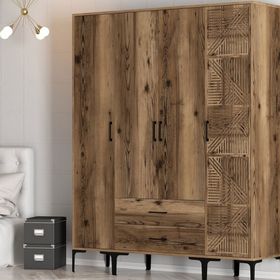 Variant Mobilya Kumsal 4 Kapılı STP Ceviz Gardrop