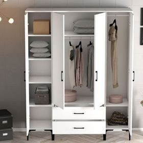 Variant Mobilya Kumsal 4 Kapılı STP Lidya Beyaz Gardrop