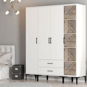 Variant Mobilya Kumsal 4 Kapılı STP Lidya Beyaz Gardrop