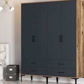 Variant Mobilya Kumsal 4 Kapılı TT Antrasit Gardrop