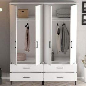 Variant Mobilya Kumsal 4 Kapılı TT Beyaz Gardrop