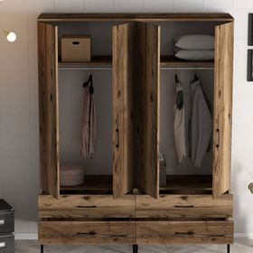 Variant Mobilya Kumsal 4 Kapılı TT Ceviz Gardrop