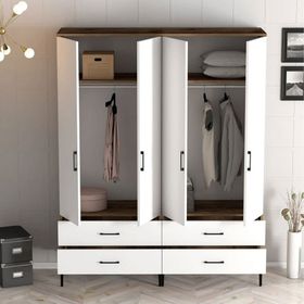 Variant Mobilya Kumsal 4 Kapılı TT Lidya Beyaz Gardrop