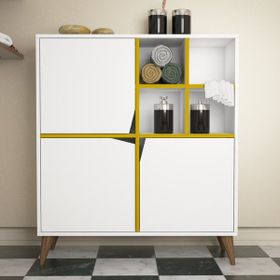 Variant Pulse Beyaz Sarı Çok Amaçlı Dolap Kitaplık