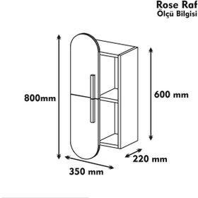 Variant Rose Ceviz Beyaz Duvar Rafı