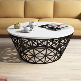 Variant Stil Metal Ferforje Beyaz Orta Sehpa