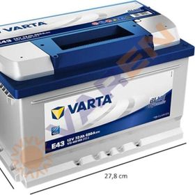 Varta E43 12 V 72 Ah Ford-Opel Alçak Tip Akü
