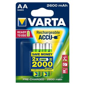 Varta Rechargeable Accu Aa HR6 Ready to Use 2600Mah Bls 2 Pil