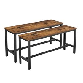 Vasagle KTB33X 32.5x108x50 cm 2'li Koyu Kahverengi Yemek Odası Bankı