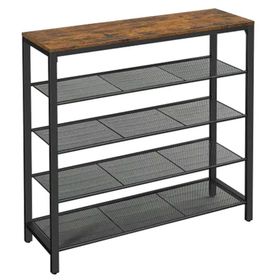 Vasagle LBS15BX 4 Izgaralı 30x100x92.5 cm Kahverengi Siyah Ayakkabı Rafı