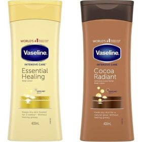 Vaseline Essential Healing Onarım 400 ml Vücut Losyonu + Kakao Işıltısı 400 ml Vücut Losyonu