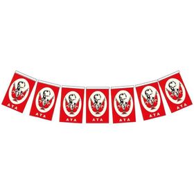 Vatan İpli Kağıt 7x10 cm 40'lı Atatürklü Bayrak