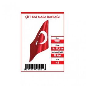 Vatan VT201 15x22 Çift Kat Masa Bayrağı
