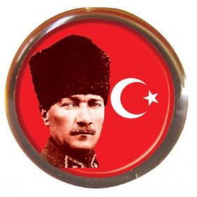 Vatan VT613 Atalı Kalpaklı Bayrak Yuvarlak Rozet