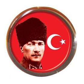 Vatan VT613 Atalı Kalpaklı Bayrak Yuvarlak Rozet