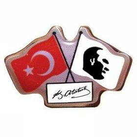 Vatan VT614 Atalı Kalpaklı Bayraklı Dalgalı Rozet