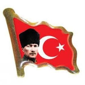 Vatan VT614 Atalı Kalpaklı Bayraklı Dalgalı Rozet