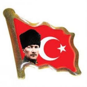 Vatan VT614 Atalı Kalpaklı Bayraklı Dalgalı Rozet