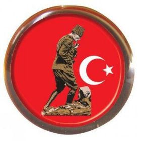 Vatan VT617 Atalı Kocatepe Bayrak Yuvarlak Rozet
