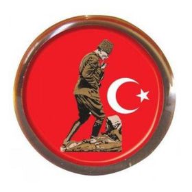 Vatan VT617 Atalı Kocatepe Bayrak Yuvarlak Rozet